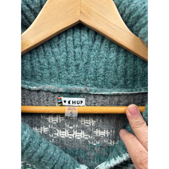 Smartwool x CHUP Sweater Womens S Green Half Zip Wool Blend Oversized Cozy - Picture 3 of 9